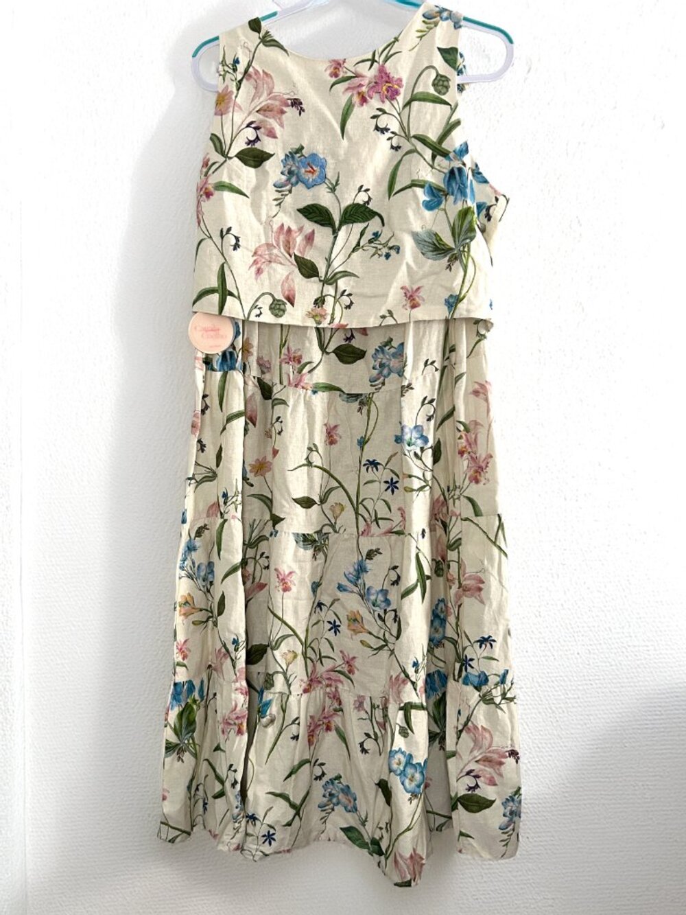 Camila Coelho Floral Linen Blend Embroidered Crop Top Maxi Skirt Set L NWT - Picture 2 of 13